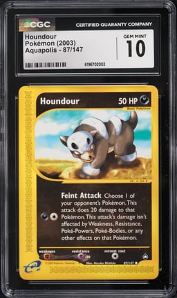 2003 Pokemon Aquapolis Houndour #87 CGC 10 GEM MINT