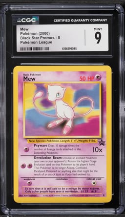 2000 Pokemon League Black Star Promo Mew #8 CGC 9 MINT