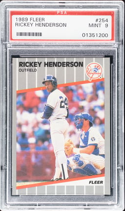 1989 Fleer Tradition Rickey Henderson #254 PSA 9