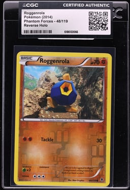 2014 Pokemon XY Phantom Forces Reverse Holo Roggenrola #48 CGC AUTH