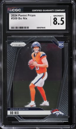 2024 Panini Prizm Bo Nix ROOKIE #309 CGC 8.5 NM-MT+