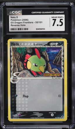 2006 Pokemon EX Dragon Frontiers Reverse Holo Natu #55 CGC 7.5 NRMT+