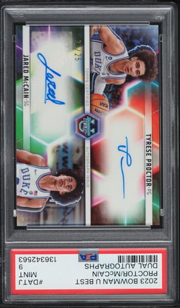2023 Bowman U Best Dual Tyrese Proctor Jared McCain ROOKIE AUTO /25 #DA-TJ PSA 9 MINT