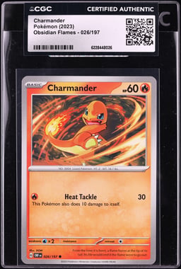 2023 Pokemon Scarlet & Violet Obsidian Flames Holo Charmander #26 CGC AUTH