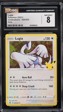 2021 Pokemon Sword & Shield Celebrations Holo Lugia #22 CGC 8 NM-MT