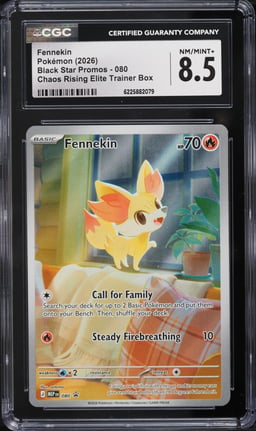 2026 Pokemon Mega Evolution Promo Chaos Rising ETB Full Art Fennekin #80 CGC 8.5 NM-MT+