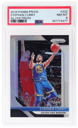 2018 Panini Prizm Silver Prizm Stephen Curry #222 PSA 8