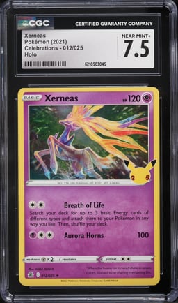 2021 Pokemon Sword & Shield Celebrations Holo Xerneas #12 CGC 7.5 NRMT+