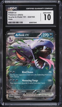 2023 Pokemon Scarlet & Violet 151 Holo Arbok Ex #24 CGC 10 GEM MINT