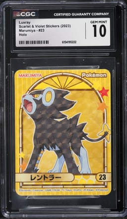 2023 Pokemon Japanese Scarlet & Violet Stickers Marumiya Holo Luxray #23 CGC 10 GEM MINT