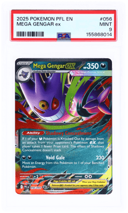 2025 Pokemon Mega Evolution Phantasmal Flames Mega Gengar Ex #056 PSA 9