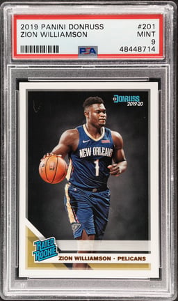 2019 Panini Donruss Rated Rookie Zion Williamson #201 PSA 9
