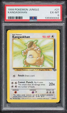 1999 Pokemon Jungle Kangaskhan #21 PSA 6 EXMT