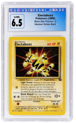 1999 Pokemon Wizards of the Coast Black Star Promo Mewtwo Strikes Back Electabuzz #2 CGC 6.5