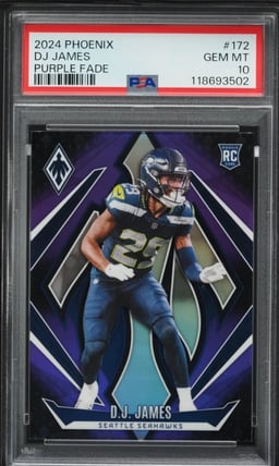 2024 Panini Phoenix Purple Fade DJ James ROOKIE #172 PSA 10 GEM MINT