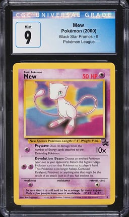 2000 Pokemon League Black Star Promo Mew #8 CGC 9 MINT