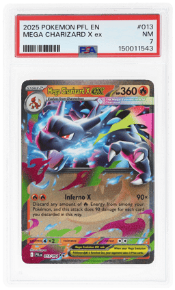 2025 Pokemon Mega Evolution Phantasmal Flames Mega Charizard X Ex #013 PSA 7