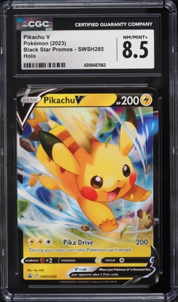 2023 Pokemon Sword & Shield Promo Crown Zenith Holo Pikachu V #SWSH285 CGC 8.5 NM-MT+