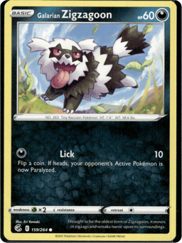 2021 Galarian Zigzagoon #159 Fusion Strike