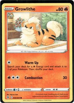 2021 Growlithe #32 Fusion Strike