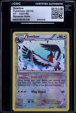 2014 Pokemon XY Reverse Holo Swellow #103 CGC AUTH