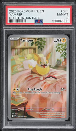 2025 Pokemon Mega Evolution Phantasmal Flames IR Yamper #99 PSA 8 NM-MT