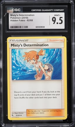 2019 Pokemon Sun & Moon Hidden Fates Misty's Determination #62 CGC 9.5 MINT+
