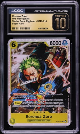 2026 One Piece Starter Deck Egghead SR Roronoa Zoro #ST29-014 CGC 10 PRISTINE