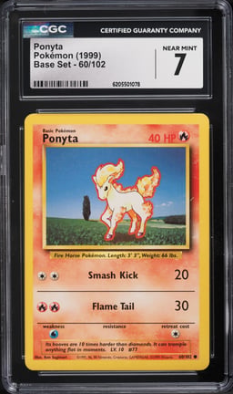 1999 Pokemon Base Set Ponyta #60 CGC 7 NRMT