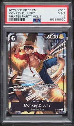 2023 One Piece Promo Pirates Party Vol 3 Monkey D. Luffy #P-035 PSA 9 MINT