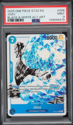 2025 One Piece Starter Deck Black & White Alt Art Jozu #ST22-006 PSA 9 MINT