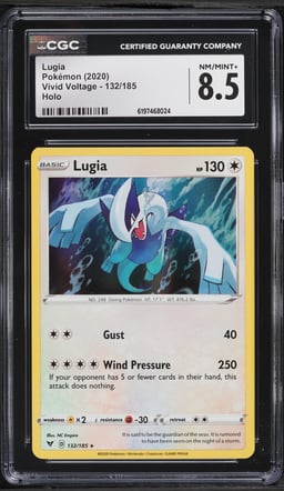 2020 Pokemon Sword & Shield Vivid Voltage Holo Lugia #132 CGC 8.5 NM-MT+