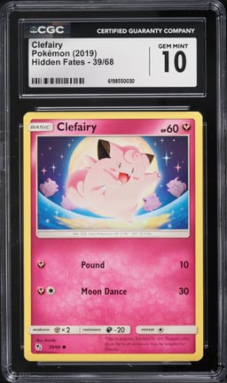 2019 Pokemon Sun & Moon Hidden Fates Clefairy #39 CGC 10 GEM MINT