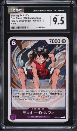 2023 One Piece Japanese Pillars Of Strength Monkey D. Luffy #OP03-070 CGC 9.5 MINT+