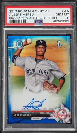 2017 Bowman Chrome Blue Ref Albert Abreu PROSPECT AUTO /150 #AA PSA 10 GEM MINT