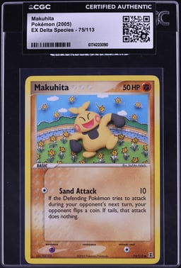 2005 Pokemon Ex Delta Species Makuhita #75 CGC AUTH