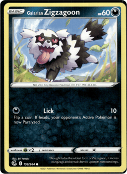 2021 Galarian Zigzagoon #159 Fusion Strike