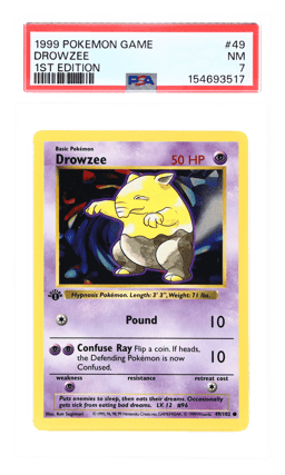 1999 Pokemon Base Set 1st Edition Drowzee #49 PSA 7