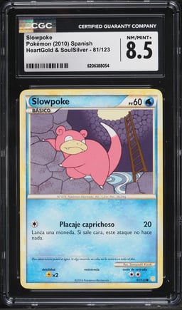 2010 Pokemon Spanish Heartgold & Soulsilver Slowpoke #81 CGC 8.5 NM-MT+