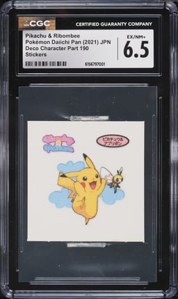 2021 Pokemon Japanese Daiichi Pan Deco Character Part 190 Stickers Pikachu & Ribombee CGC 6.5