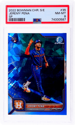 2022 Bowman Chrome Sapphire Blue Jersey Variation Jeremy Pena #35 PSA 8