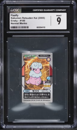 2005 Pokemon Japanese Kakumen Retsuden Kai Ensky Normal Menko Flaaffy #180 CGC 9 MINT