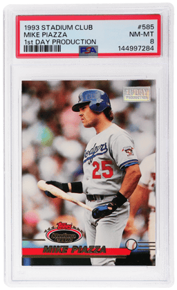 1993 Stadium Club First Day Issue Mike Piazza #585 /2000 PSA 8
