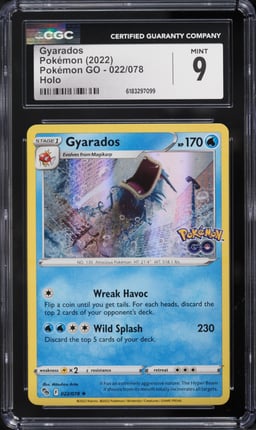 2022 Pokemon Sword & Shield GO Holo Gyarados #22 CGC 9 MINT