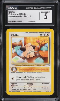2000 Pokemon Neo Genesis Cleffa #20 CGC 5 EX