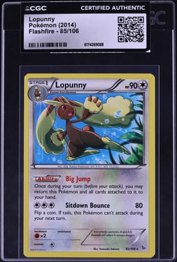 2014 Pokemon Flashfire Lopunny #85 CGC AUTH