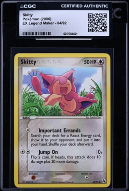 2006 Pokemon EX Legend Maker Skitty #64 CGC AUTH
