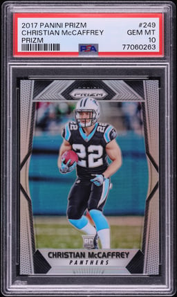 2017 Panini Prizm Silver Christian McCaffrey ROOKIE #249 PSA 10 GEM MINT