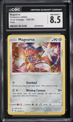 2020 Pokemon Sword & Shield Vivid Voltage Holo Magearna #128 CGC 8.5 NM-MT+