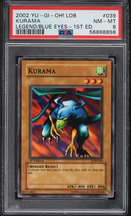 2002 Yu-Gi-Oh! Legend Of Blue Eyes 1st Edition Kurama #LOB-039 PSA 8 NM-MT